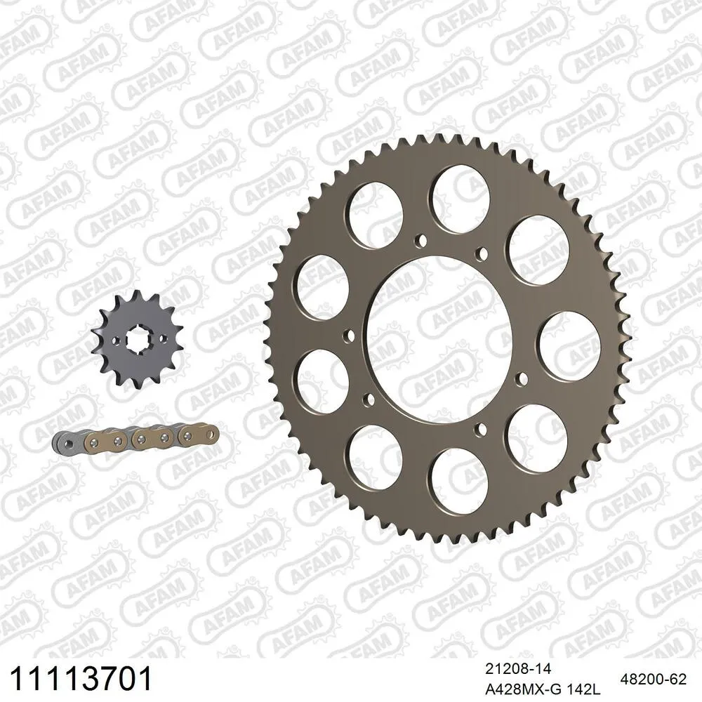 AFAM Kettensatz Aluminium 428 MX-G 14x62 - Hm-honda CRE F 125 RR Baja 2011-16 - 11113701