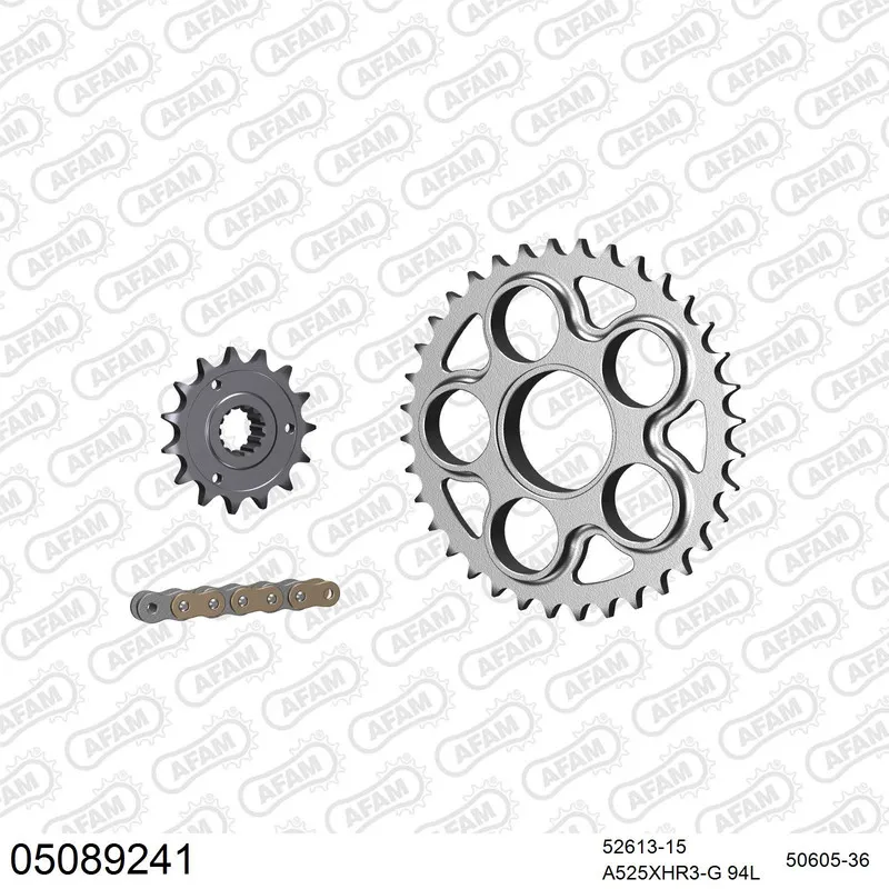 AFAM Kettensatz Stahl 525 XHR3-G 15x36 - Ducati 998 Matrix 2002-04 - 05089241