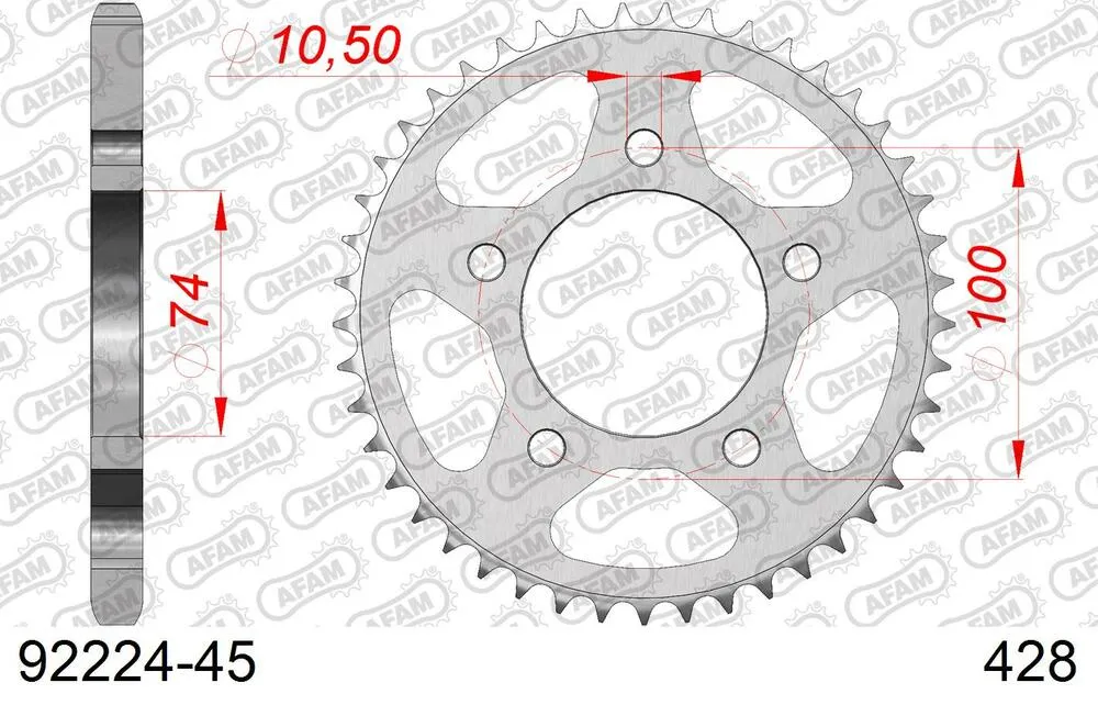 AFAM Kettensatz Stahl 428 XMR2-G 15x45 - Daelim VL 125 Fi Daystar II 2013-21 - 16113165