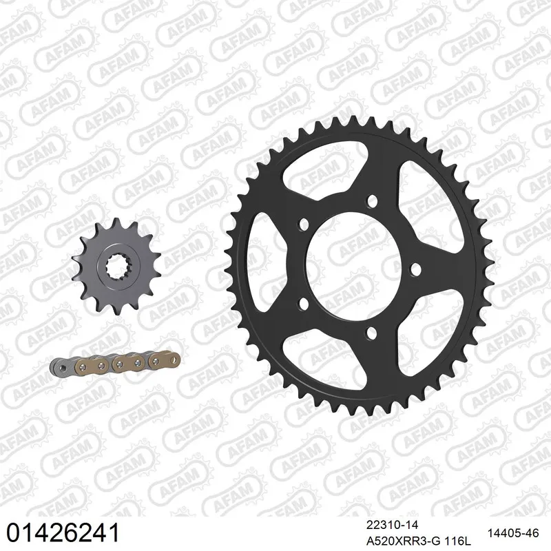 01426241 AFAM Kettensatz Stahl 520 XRR3-G 14x46 - Suzuki GSX 250 R 2017-20 - 01426241