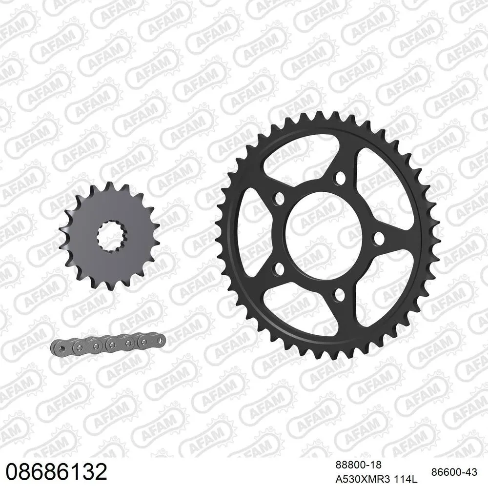 AFAM Kettensatz Stahl 530 XMR3 18x43 - Triumph Thunderbird 900 2000-03 - 08686132