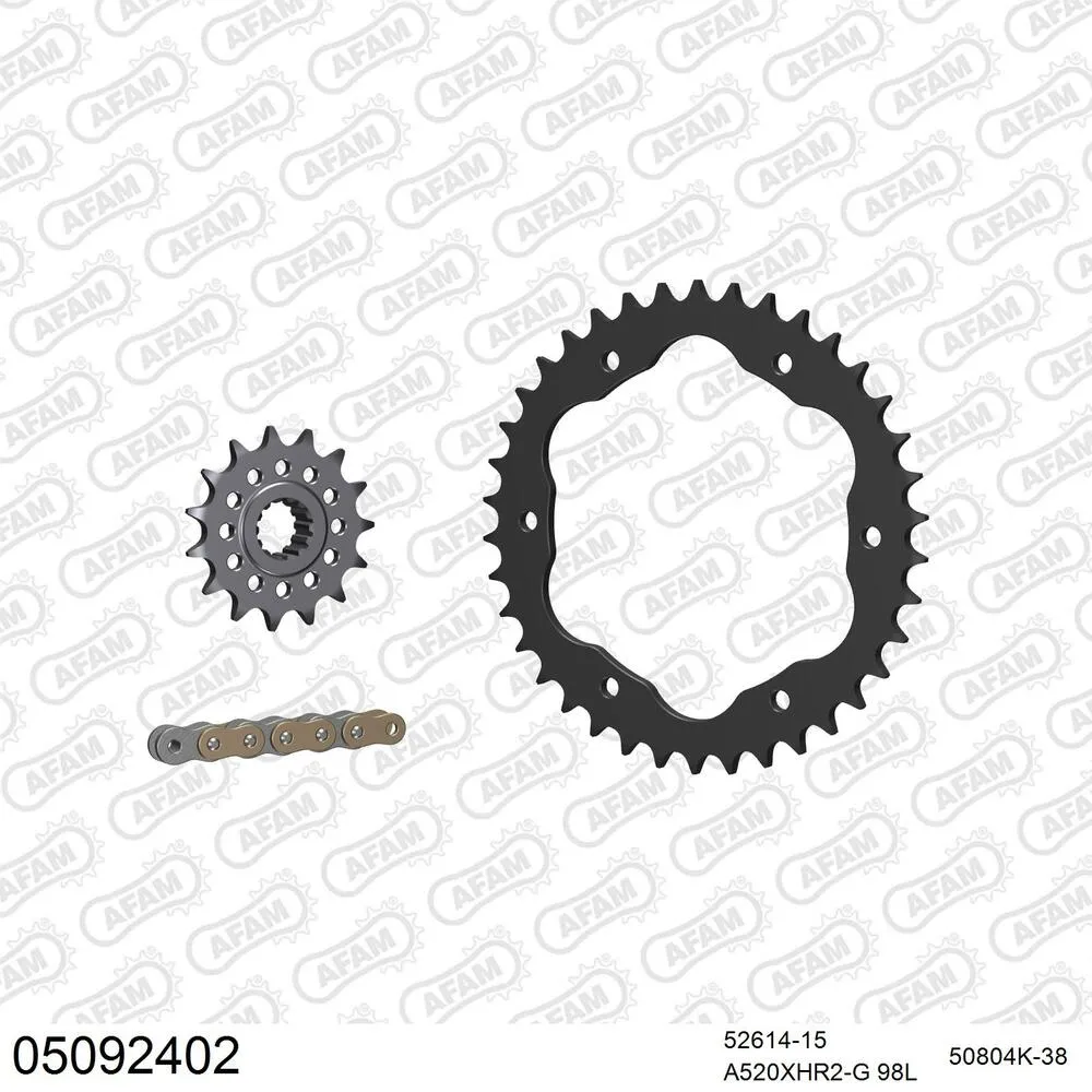 AFAM Kettensatz Stahl 520 XHR2-G 15x38 - Ducati 1098 2007-09 - 05092402