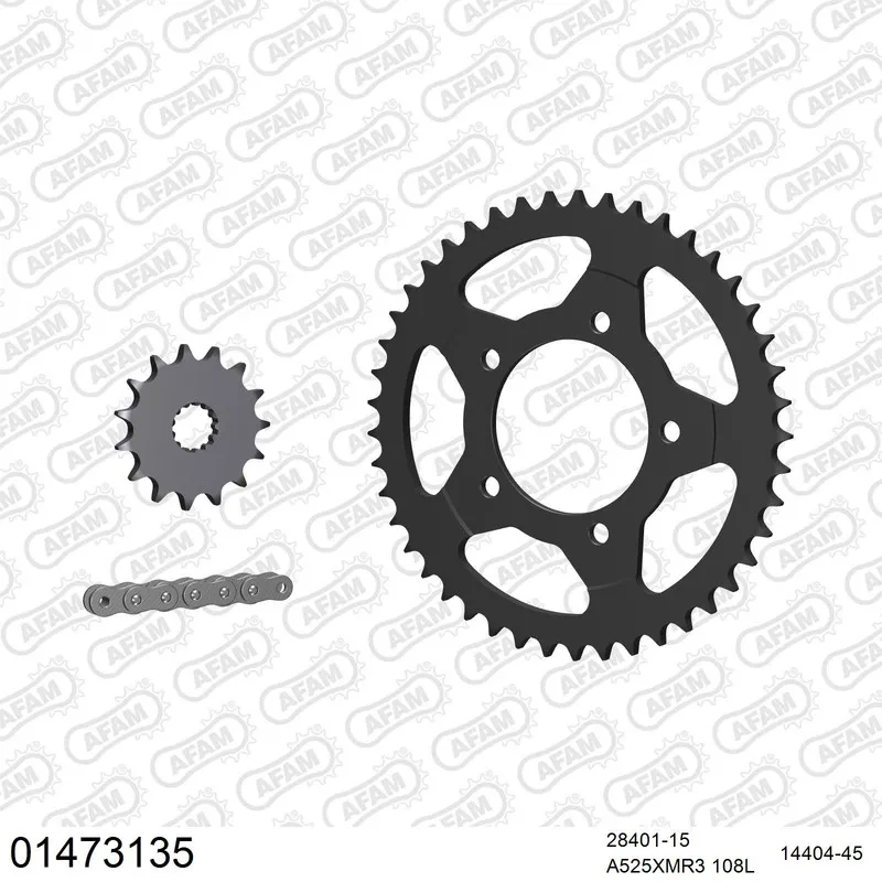 AFAM Kettensatz Stahl 525 XMR3 15x45 - Suzuki SV 650 S 2008-11 - 01473135