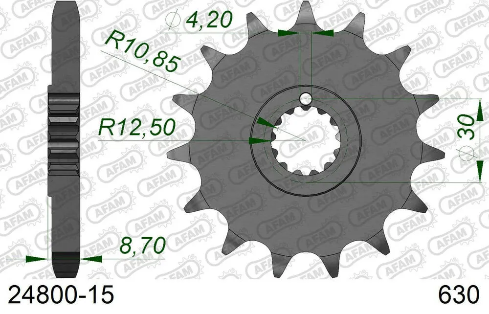 AFAM Kettensatz Stahl 630 MO 15x33 - Kawasaki Z 900 1972 - 01686201