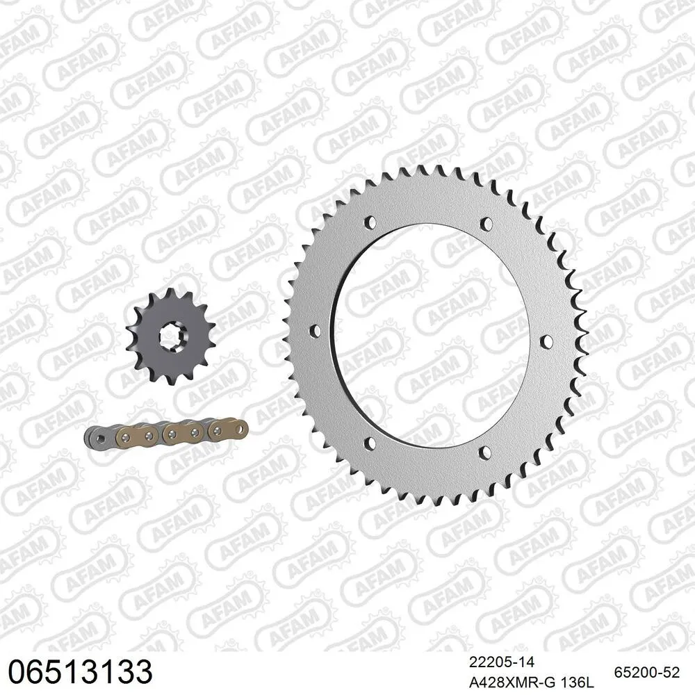 AFAM Kettensatz Stahl 428 XMR2-G 14x52 - Hyosung GT 125 Comet 2003-10 - 06513133