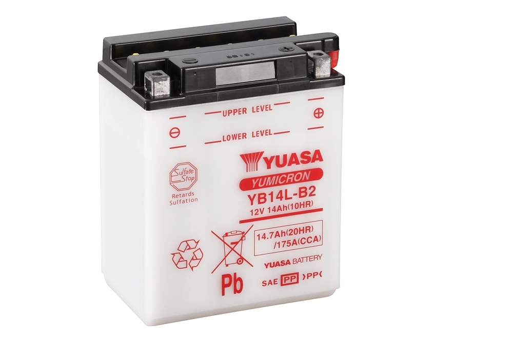 Yuasa YB14L-B2 Batterie YuMicron® 12V 14 AH (CP) mit Säurepack