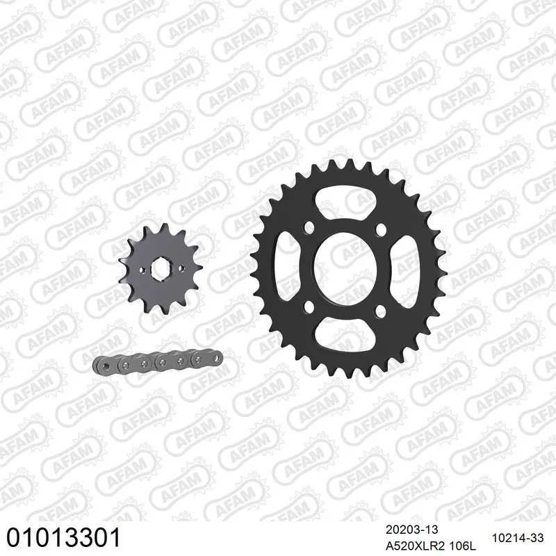 01013301 AFAM Kettensatz Stahl 520 XLR2 13x33 - Honda NSR 125 R 1985-88 - 01013301