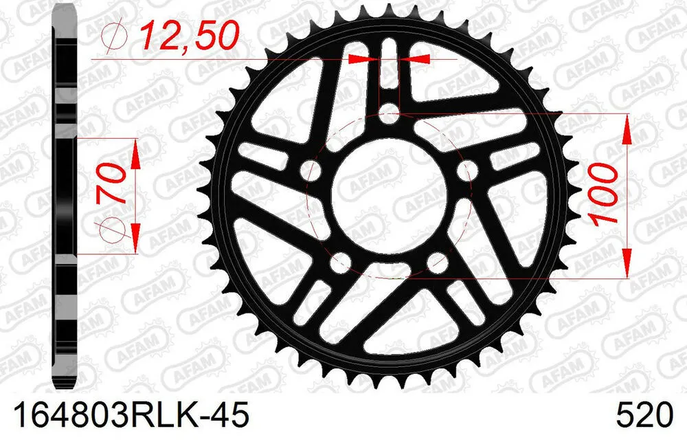 164803-RLK-45 AFAM Kettensatz Stahl 520 XHR2-G 17x45 - BMW S 1000 RR HP4 2013-14 - 16489403