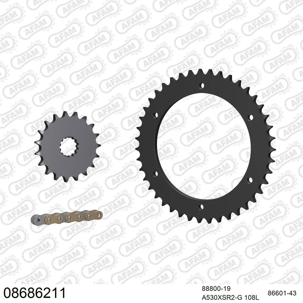 08686211 AFAM Kettensatz Stahl 530 XSR2-G 19x43 - Triumph Sprint 955 RS 2003-04 - 08686211