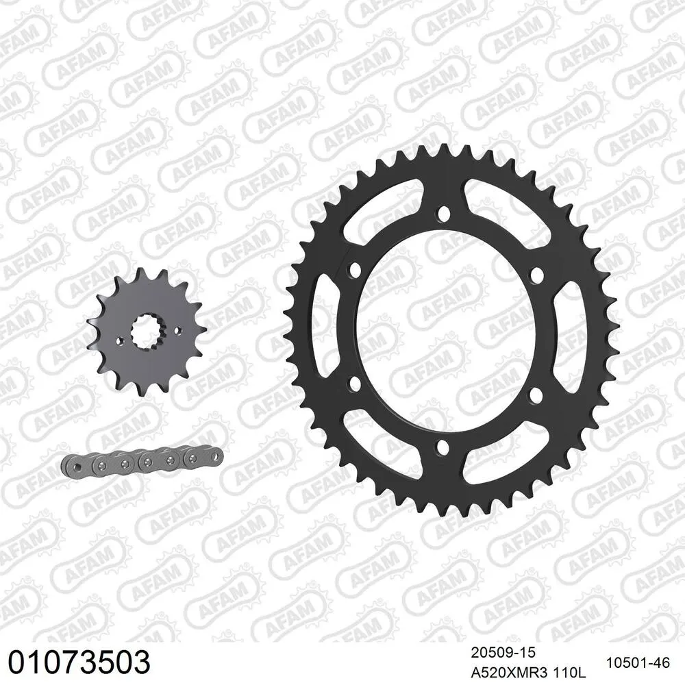 01073503 AFAM Kettensatz Stahl 520 XMR3 15x46 - Honda NX 650 1996-02 - 01073503