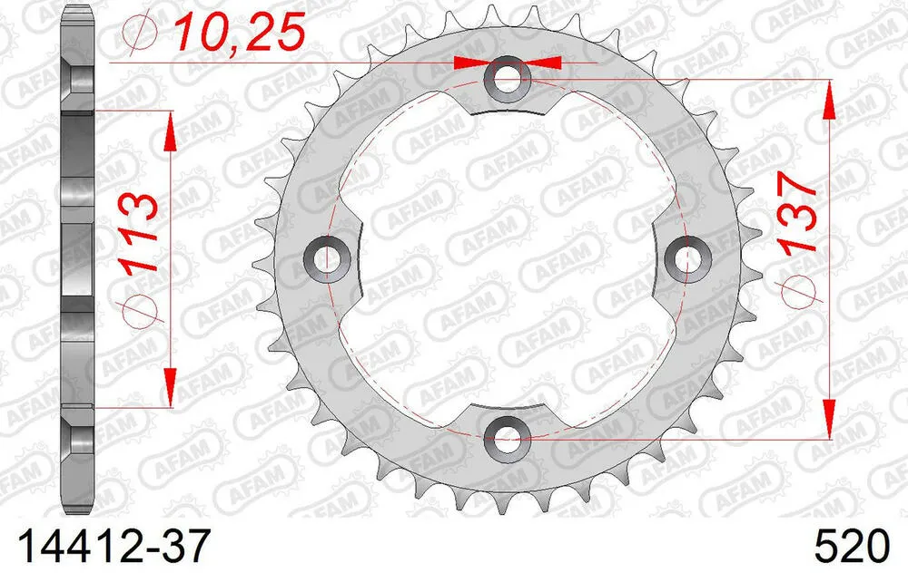 14412-37 AFAM Kettensatz Stahl 520 XRR3-G 14x37 - Suzuki LT-R 450 Quadracer 2008-11 - 01451901