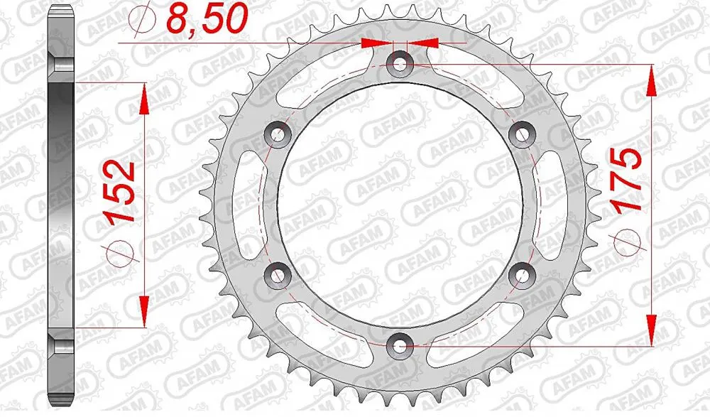 AFAM Kettensatz Stahl 520 MR1-G 14x50 - Yamaha YZ 250 1998 (K)