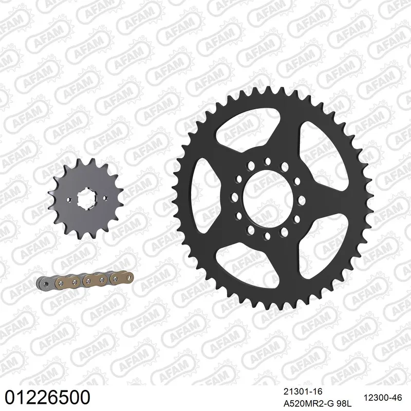 01226500 AFAM Kettensatz Stahl 520 MR2-G 16x46 - Yamaha XT 250 1980-83 - 01226500