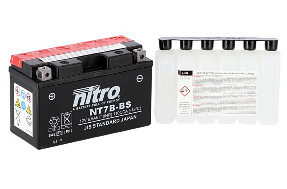 Nitro NT7B-BS AGM Batterie 12V 6.5 Ah mit Säurepack Nitro NT7B-BS AGM Batterie 12V 6.5 Ah mit Säurepack