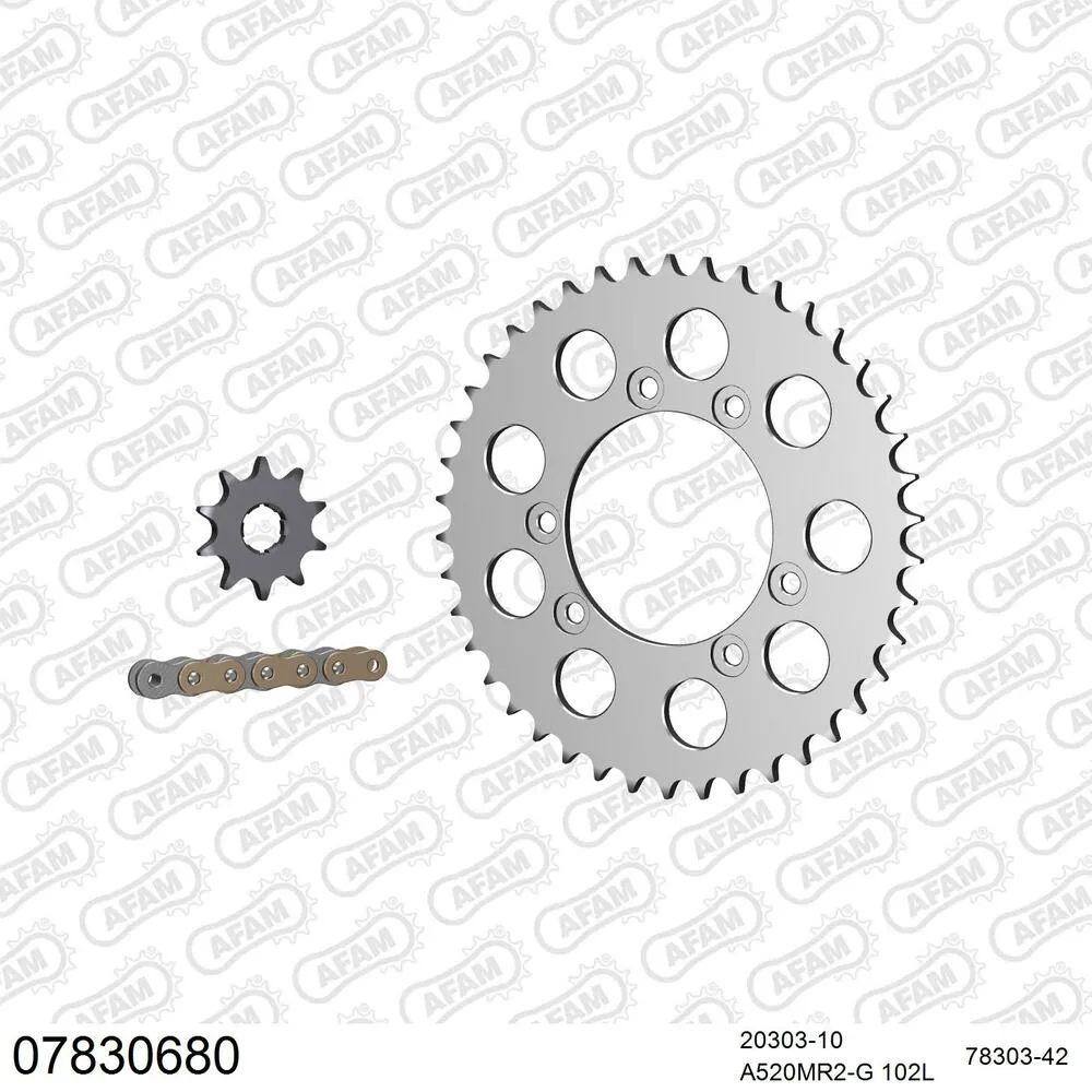07830680 AFAM Kettensatz Aluminium 520 MR2-G 10x42 - Montesa 315 R 2001-04 - 07830680
