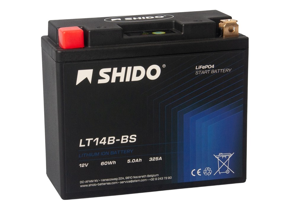 Shido LT14B-BS Lithium Ion Batterie 12V 60 Wh
