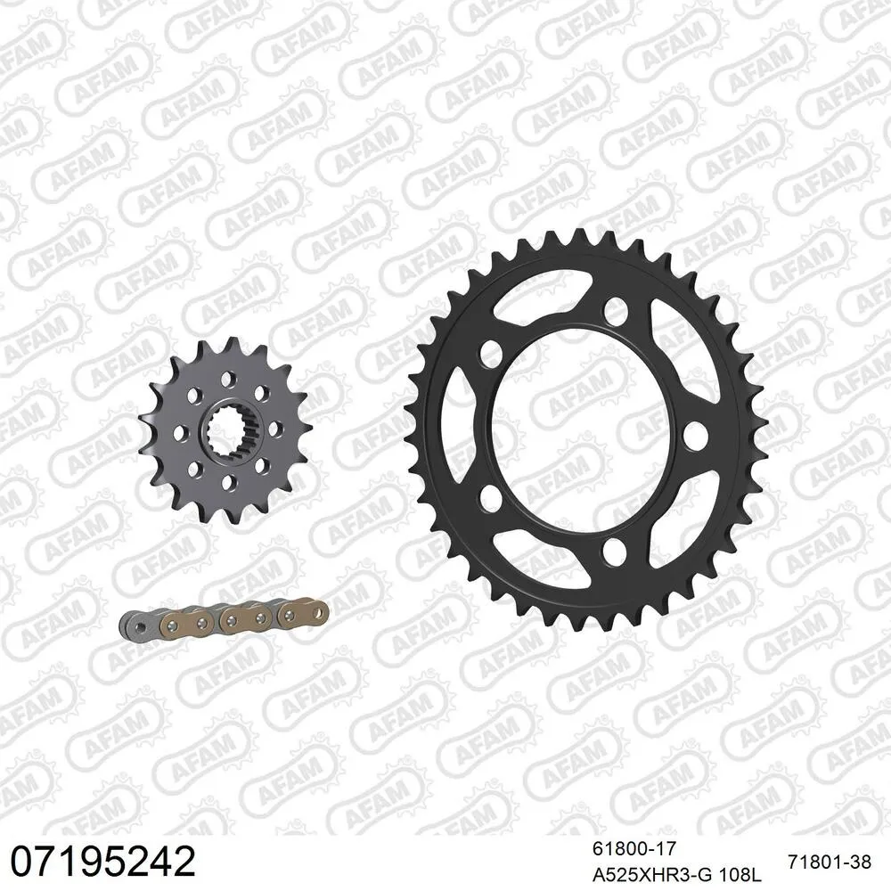 AFAM Kettensatz Stahl 525 XHR3-G 17x38 - KTM RC 8 R 2009-15 - 07195242
