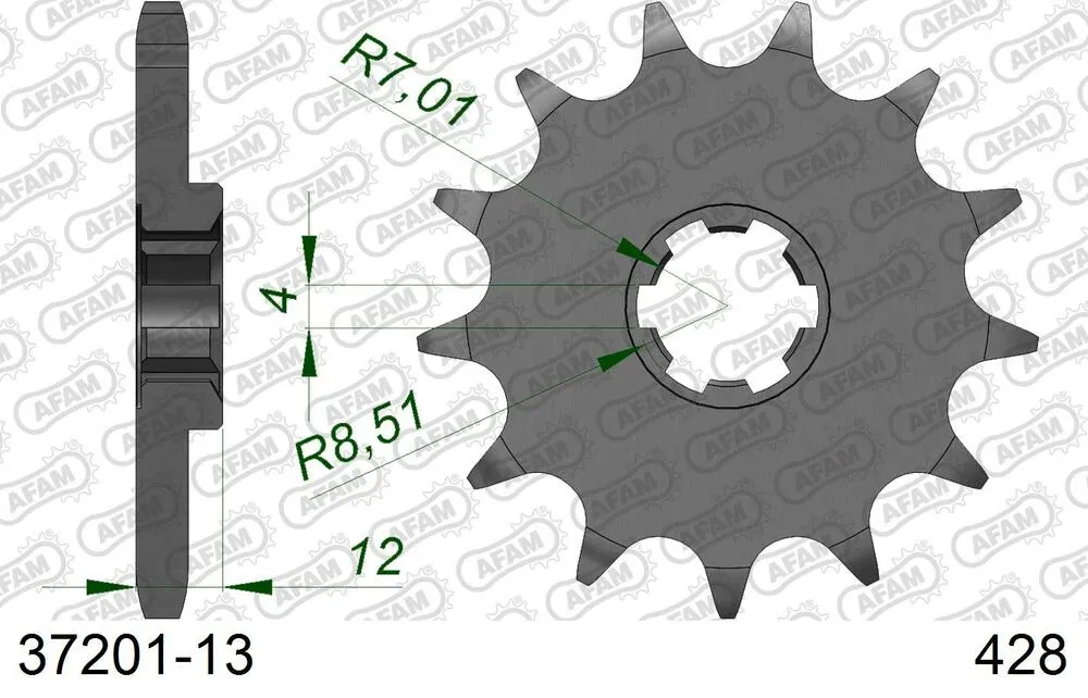 AFAM Kettensatz Stahl 428 XMR2-G 13x60 - Aprilia RS4 125 2011-13 - 03513242