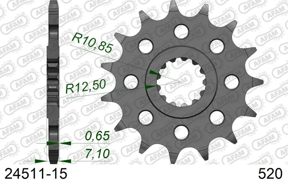 AFAM Racing Kettensatz Aluminium 520 XSR-G 15x43 - Kawasaki Ninja ZX 6 R 2019-24 - 01770412
