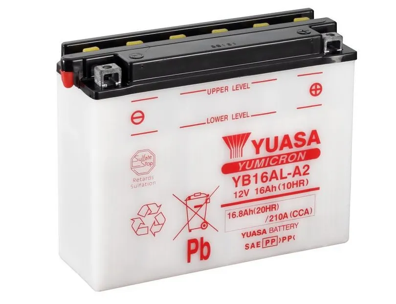 Yuasa YB16AL-A2-BS Batterie YuMicron® 12V 16 AH (CP) mit Säurepack