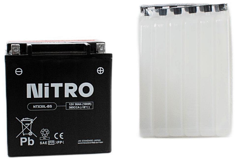 Nitro NTX30L-BS AGM Batterie 12V 30 Ah mit Säurepack
