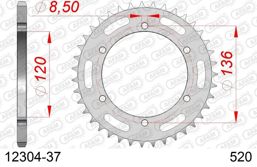 AFAM Kettensatz Stahl 520 XMR3 15x37 - Yamaha SRX 600 1985-93 - 01270131
