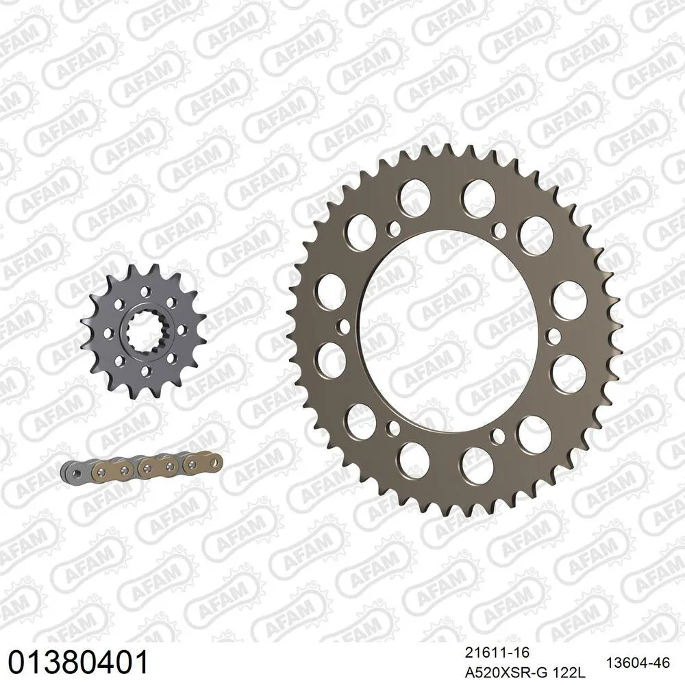 AFAM Kettensatz Aluminium 520 XSR-G 16x46 - Yamaha FZ 800 N 2010-16 - 01380401