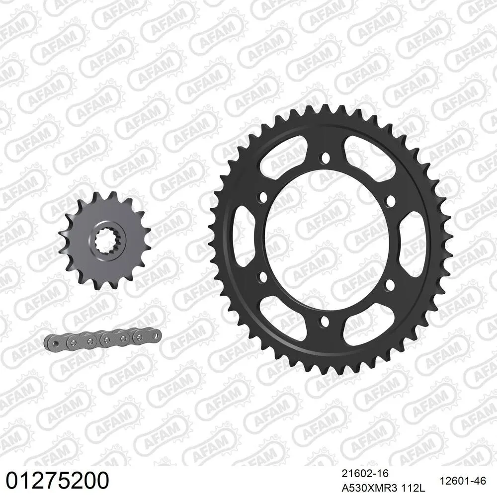 01275200 AFAM Kettensatz Stahl 530 XMR3 16x46 - Yamaha FZ 700 1986 - 01275200