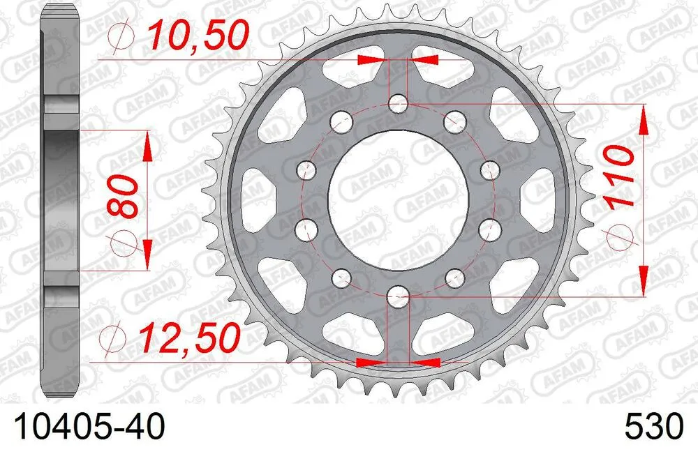 AFAM Kettensatz Stahl 530 XMR3 15x40 - Honda VF 500 F2 1985-87 - 01059206