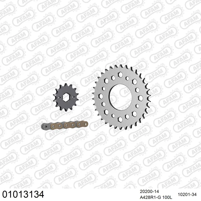 AFAM Kettensatz Stahl 428 R1-G 14x34 - Honda CG 125 1977-84 - 01013134