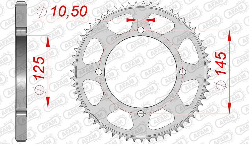 afam_kettenrad_hinten_12221 AFAM Kettensatz Stahl 428 XMR-G 16x59 - Yamaha XVS 125 Drag Star 2000-05