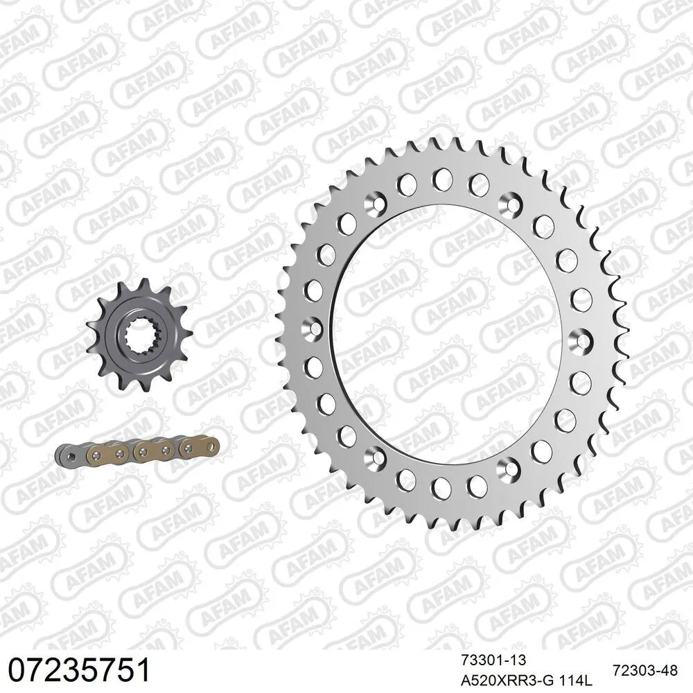 07235751 AFAM Kettensatz Aluminium 520 XRR3-G 13x48 - KTM GS 350 1987 - 07235751
