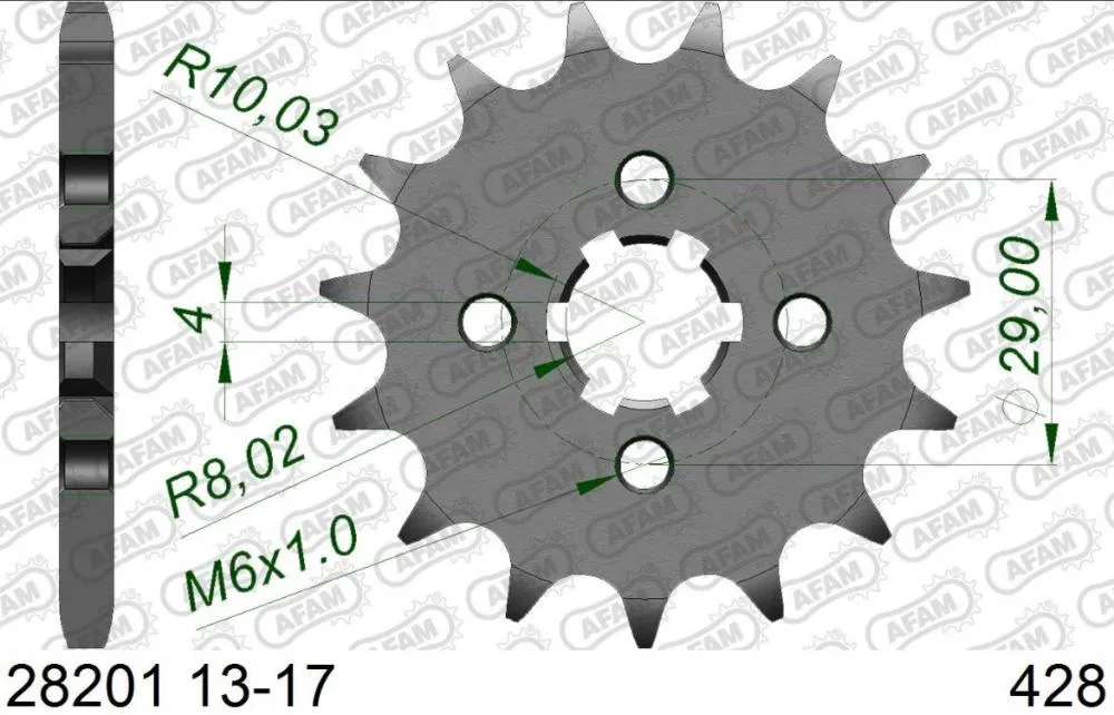 AFAM_Kettensatz_Stahl_428_XMR_G_14x45___Suzuki_GSX_R_125_2017_20_1413241_vorne AFAM Kettensatz Stahl 428 XMR-G 14x45 - Suzuki GSX-R 125 2017-20