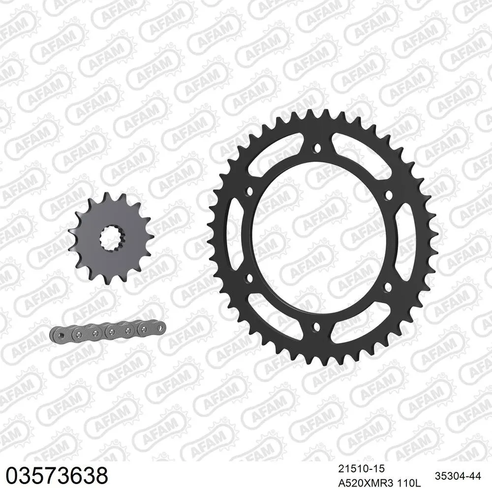 AFAM Kettensatz Stahl 520 XMR3 15x44 - Aprilia 650 ie Pegaso Factory 2006-10 - 03573638