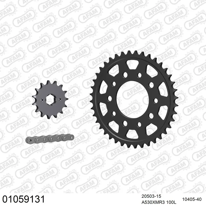 01059131 AFAM Kettensatz Stahl 530 XMR3 15x40 - Honda FT 500 1982-84 - 01059131