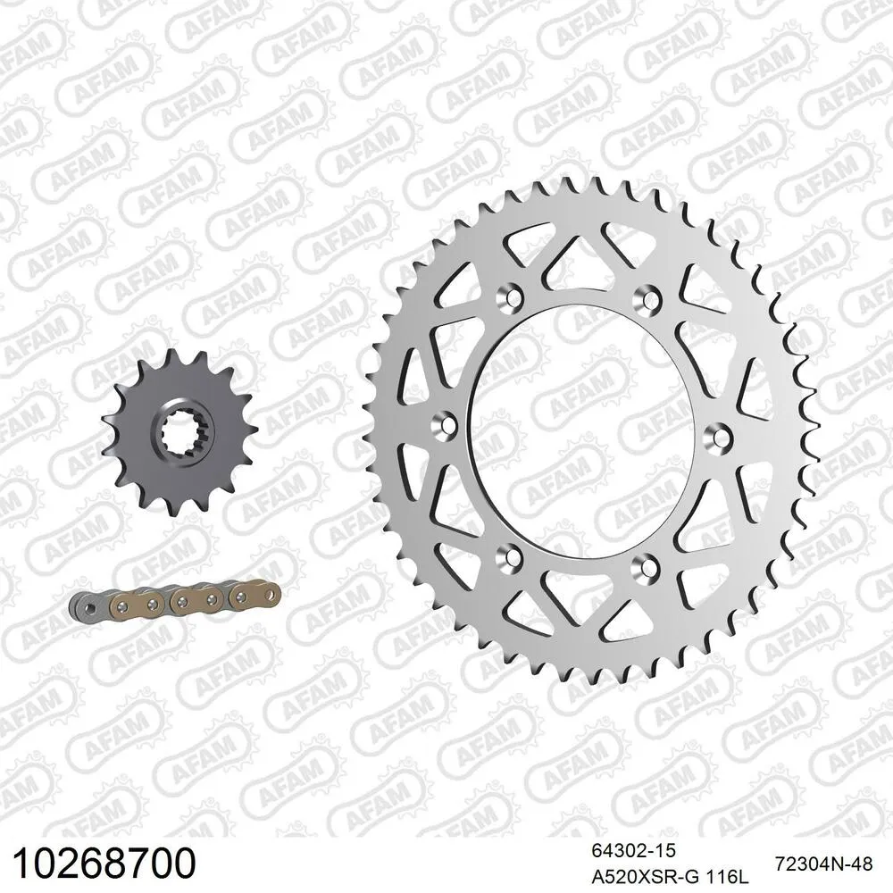 10268700 AFAM Kettensatz Aluminium 520 XSR-G 15x48 - Husaberg FE 550 E 2004-08 - 10268700