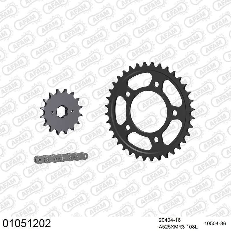 AFAM Kettensatz Stahl 525 XMR3 16x36 - Honda CB 450 DX 1989-92 - 01051202