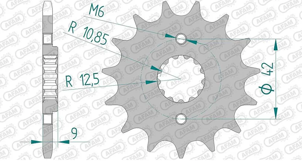 AFAM Kettensatz Stahl 520 XRR2-G 14x43 - Kawasaki Ninja 250R 2008-12