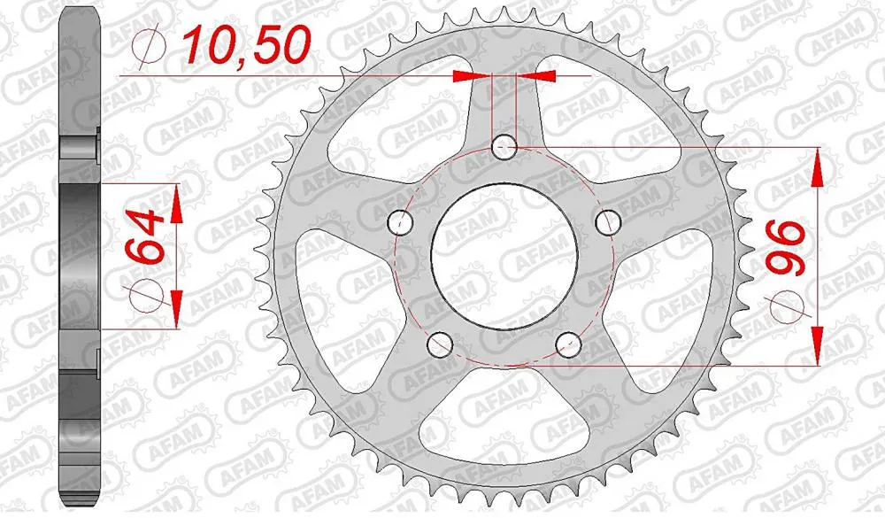 AFAM Kettensatz Stahl 428 R1-G 15x53 - Honda XL 125 R 1982-97