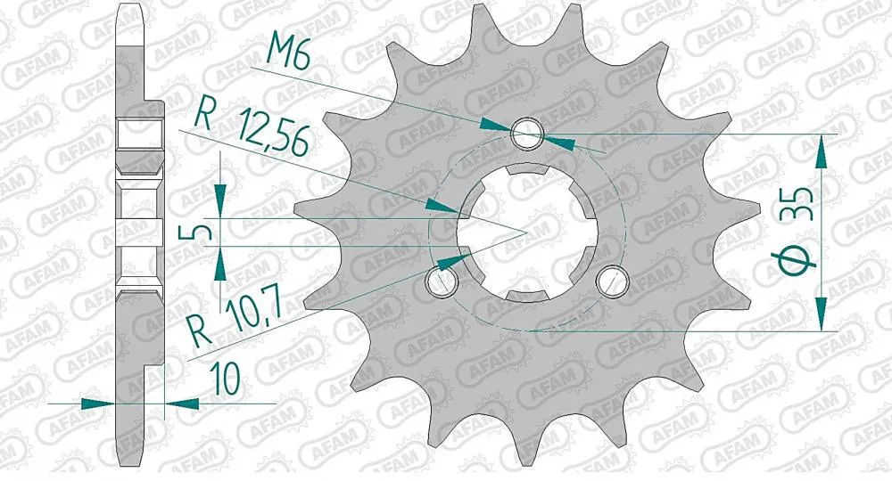 AFAM Kettensatz Stahl 520 XMR2 15x47 - Suzuki DR 800 S Big 1991-93