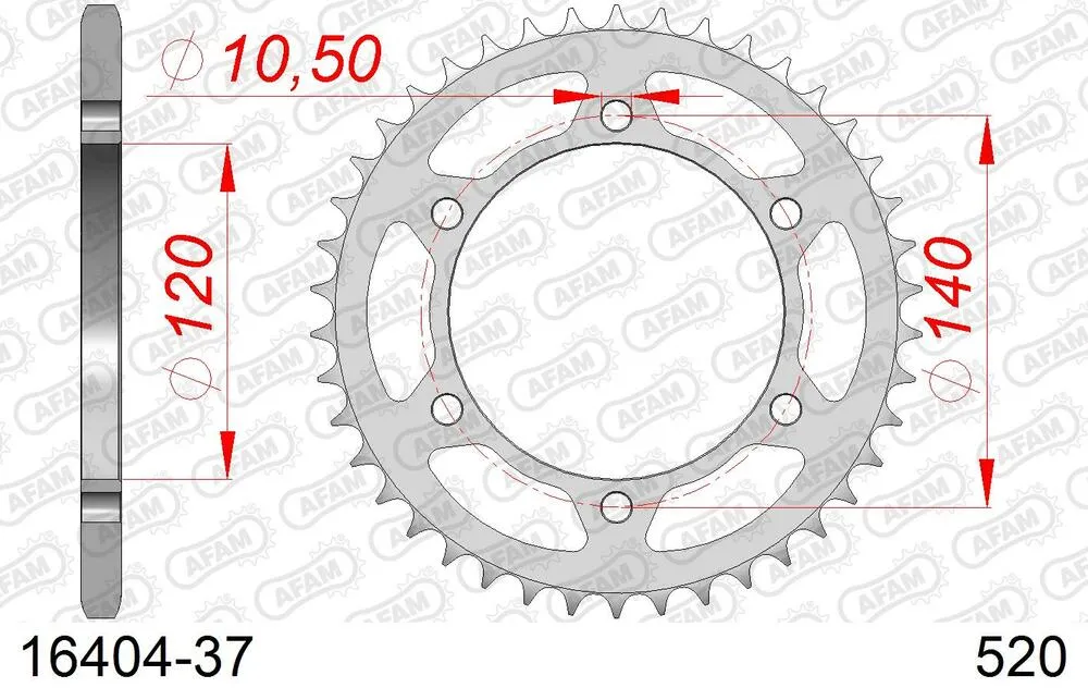 16404-37 AFAM Kettensatz Stahl 520 XMR3 15x37 - Kawasaki W 800 2011-16 - 01680100
