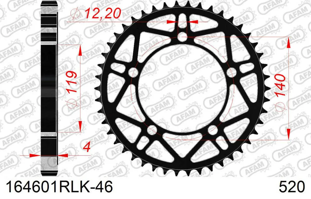 164601-RLK-46 AFAM Kettensatz Stahl 520 XHR2-G 17x46 - BMW M 1000 RR 2021-24 - 16489411