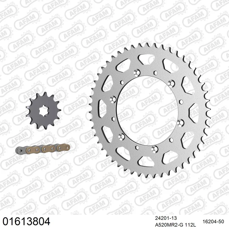 01613804 AFAM Kettensatz Stahl 520 MR2-G 13x50 - Kawasaki KX 125 2003 - 01613804