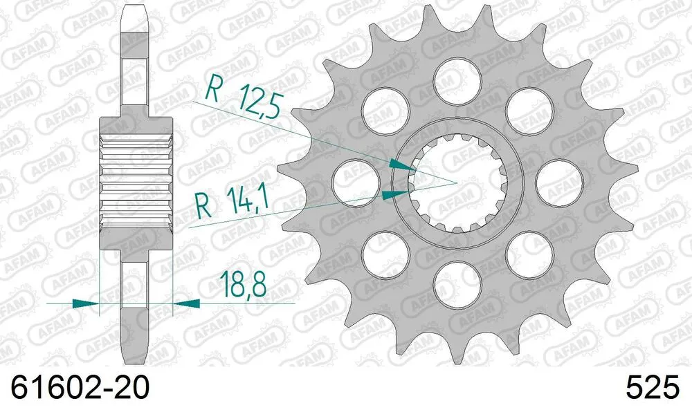 61602-20 AFAM Kettensatz Stahl 525 XMR3 20x47 - BMW F 800 R 2005-14 - KIT105981