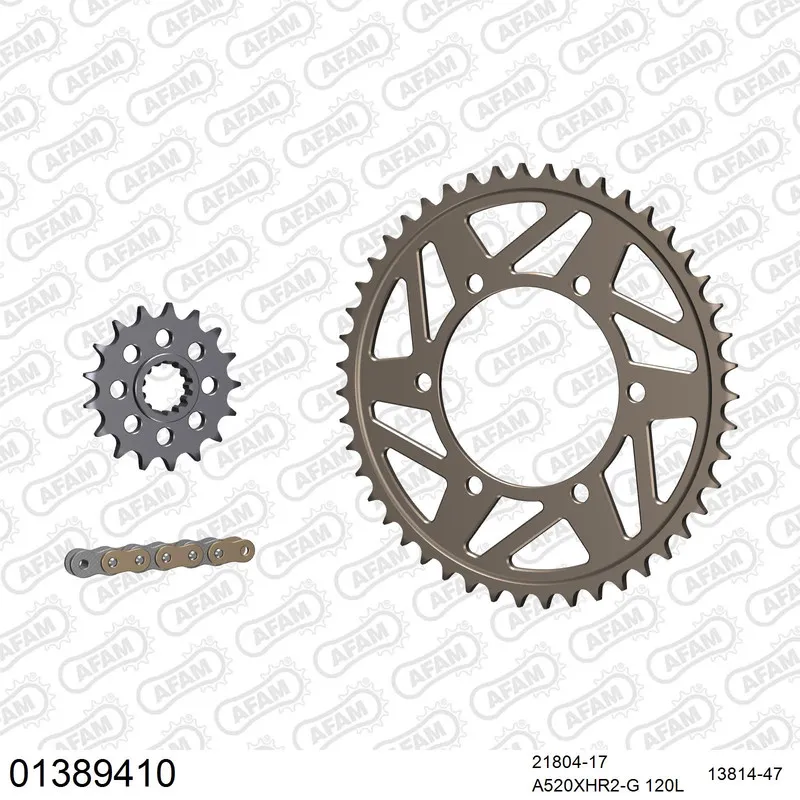 AFAM Racing Kettensatz Aluminium 520 XHR2-G 17x47 - Yamaha YZF-R 1 2009-14 - 01389410