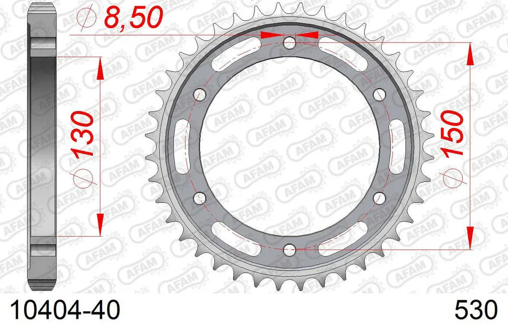 10404-40 AFAM Kettensatz Stahl 530 XMR3 16x40 - Honda NS 400 R 1985-89 - 01043300