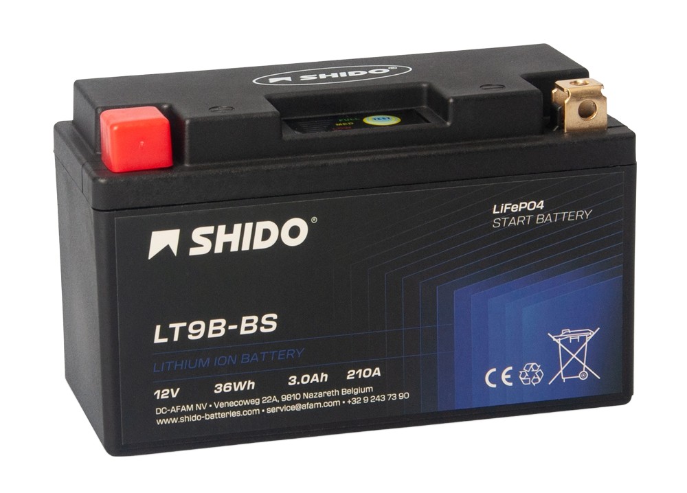 Shido LT9B-BS Lithium Ion Batterie 12V 36 Wh