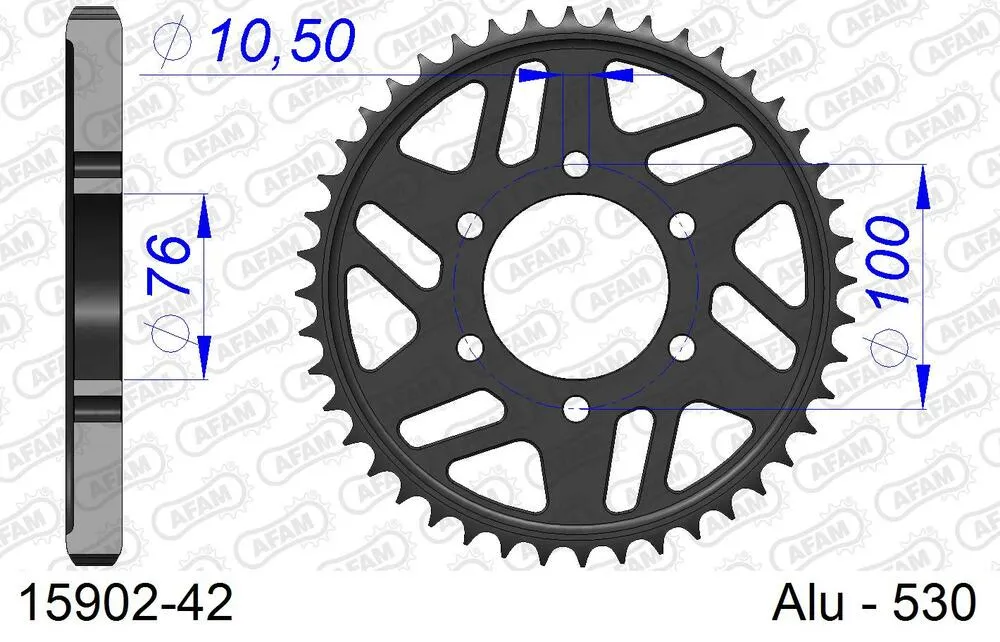 AFAM Kettensatz Aluminium 530 XMR3 15x42 - Suzuki GSX-R 750 W 1992-95 - 01577245