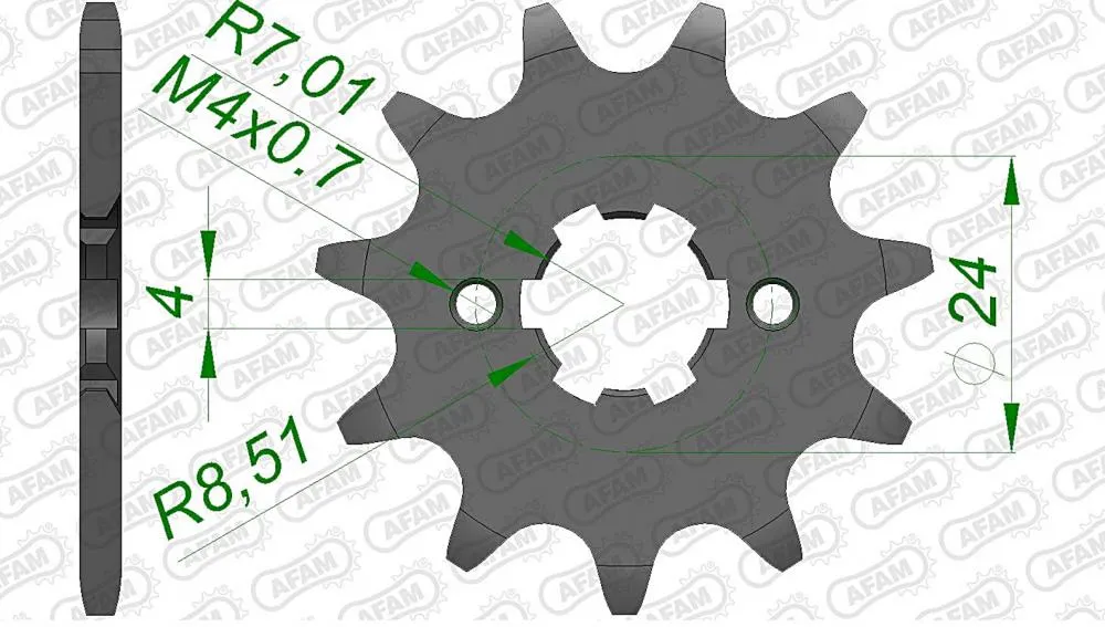 AFAM Kettensatz Stahl 420R1-G 11x53 - Aprilia RX 50 2006-17