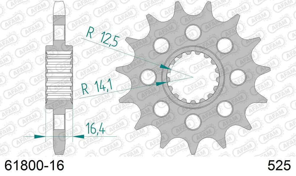 AFAM Kettensatz Aluminium 525 XHR3-G 16x38 - KTM 990 R Super Duke R 2005-13 - 07289636